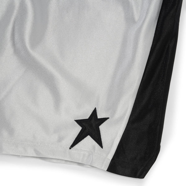 Pearls Skateboards Star Basketball Shorts, Silver