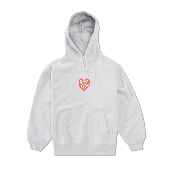 The Trilogy Tapes TTT Heart Pullover Hood, Heather Grey