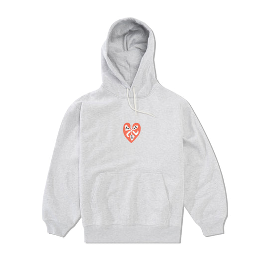 TTT Heart Pullover Hood, Heather Grey