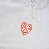 TTT Heart Pullover Hood, Heather Grey