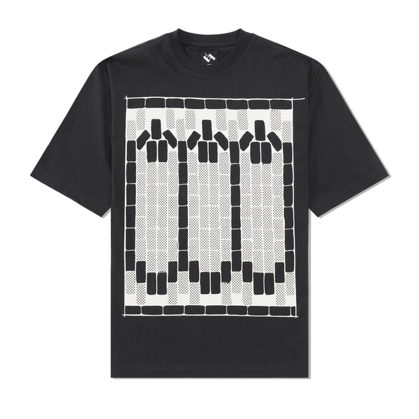 The Trilogy Tapes Tetris Teeth Tee, Black / Glow In The Dark