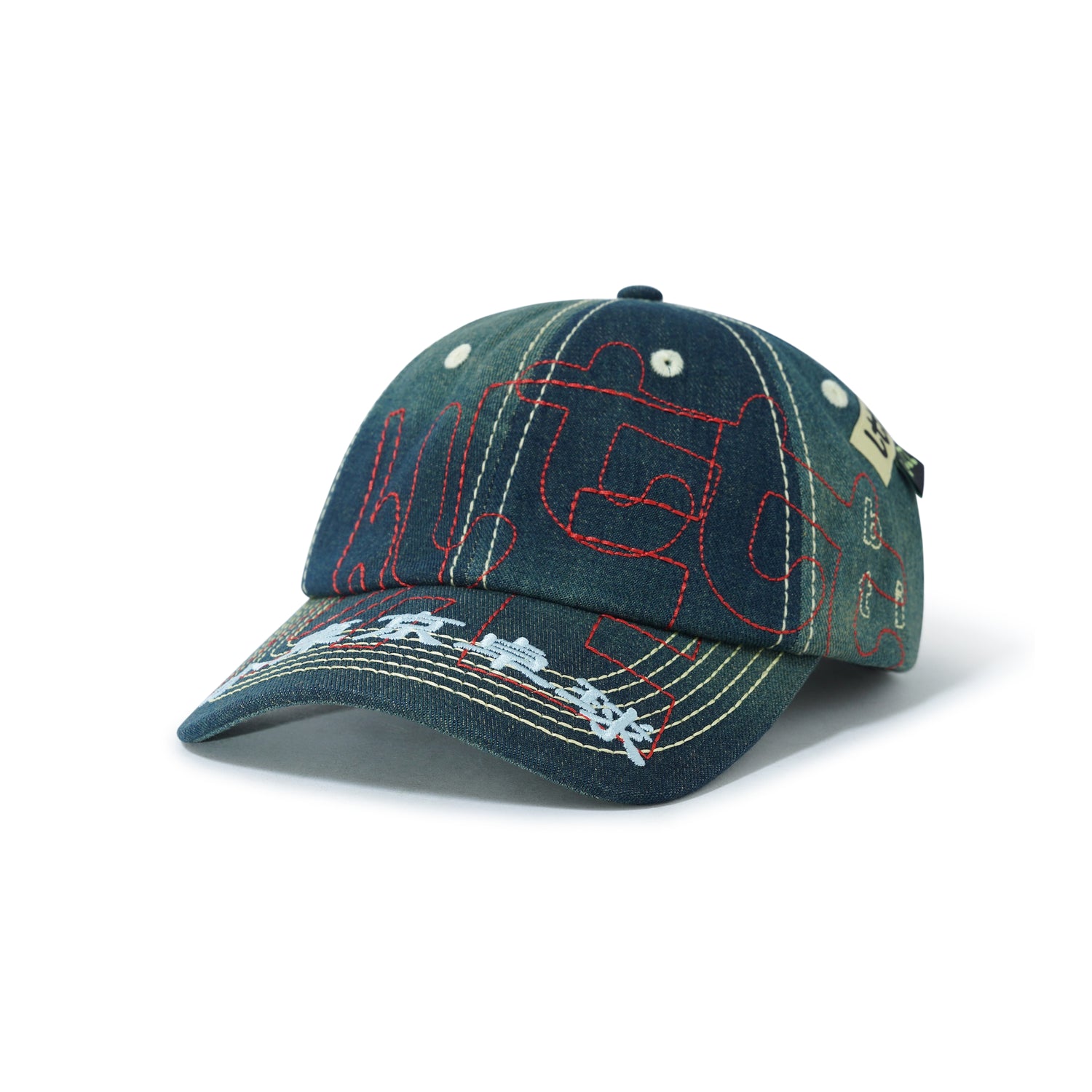 b.Eautiful x LTTT Vapor Hat, Fade Denim / Red