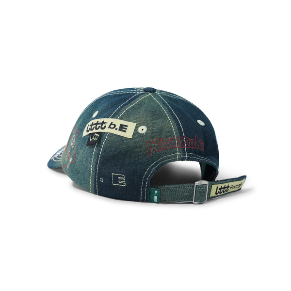 b.Eautiful b.Eautiful x LTTT Vapor Hat, Fade Denim / Red