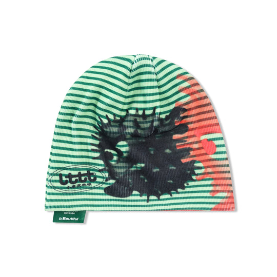 b.Eautiful x LTTT Puffy Fish Beanie, Lime / Red