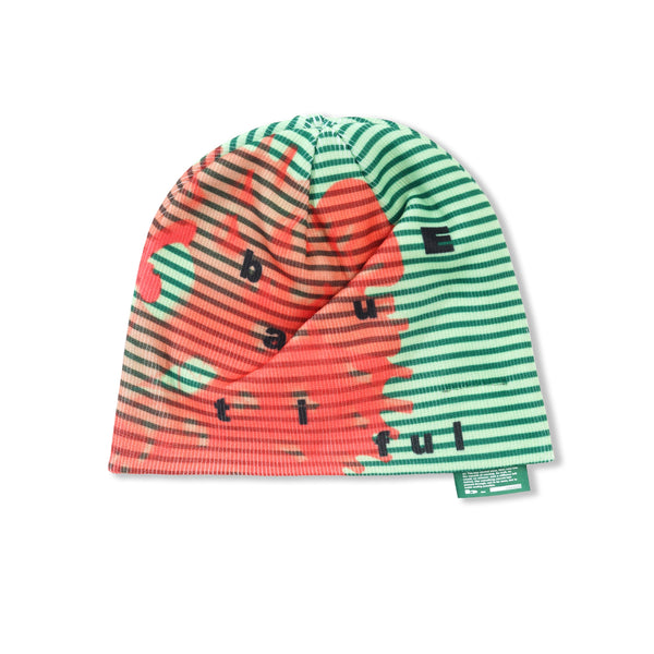 b.Eautiful b.Eautiful x LTTT Puffy Fish Beanie, Lime / Red