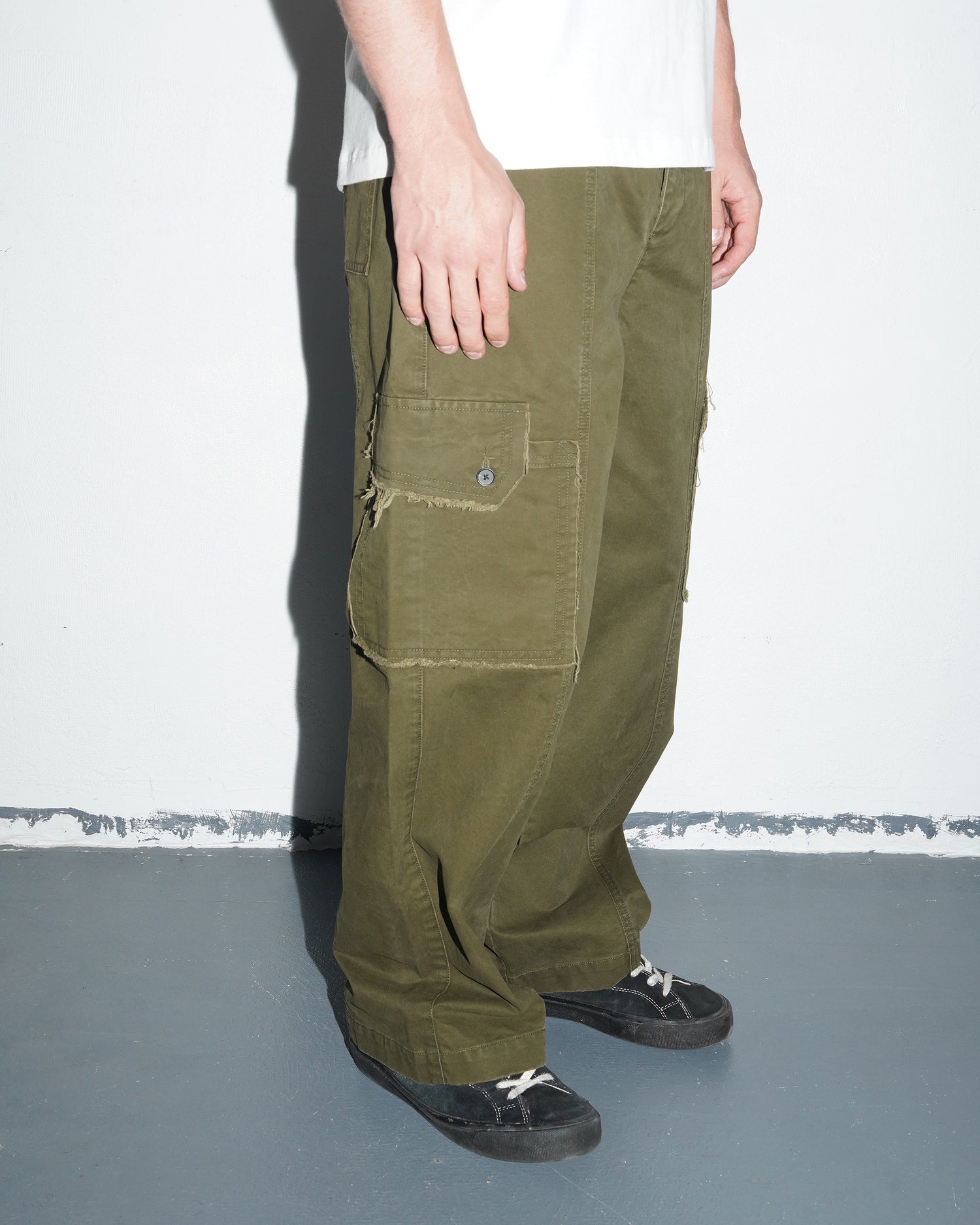 Frayed Cargo Pant, Olive