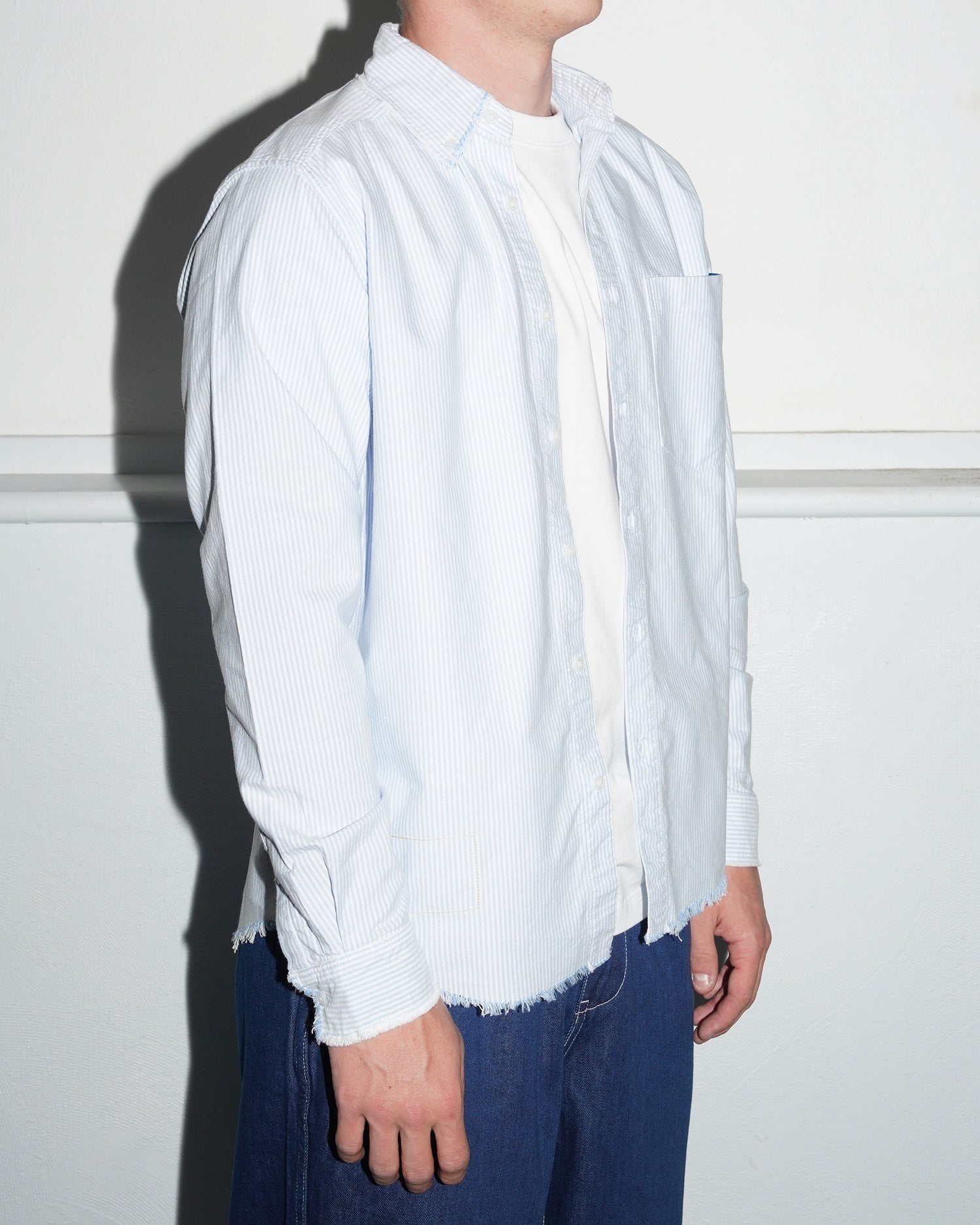 Frayed Oxford Shirt, Blue