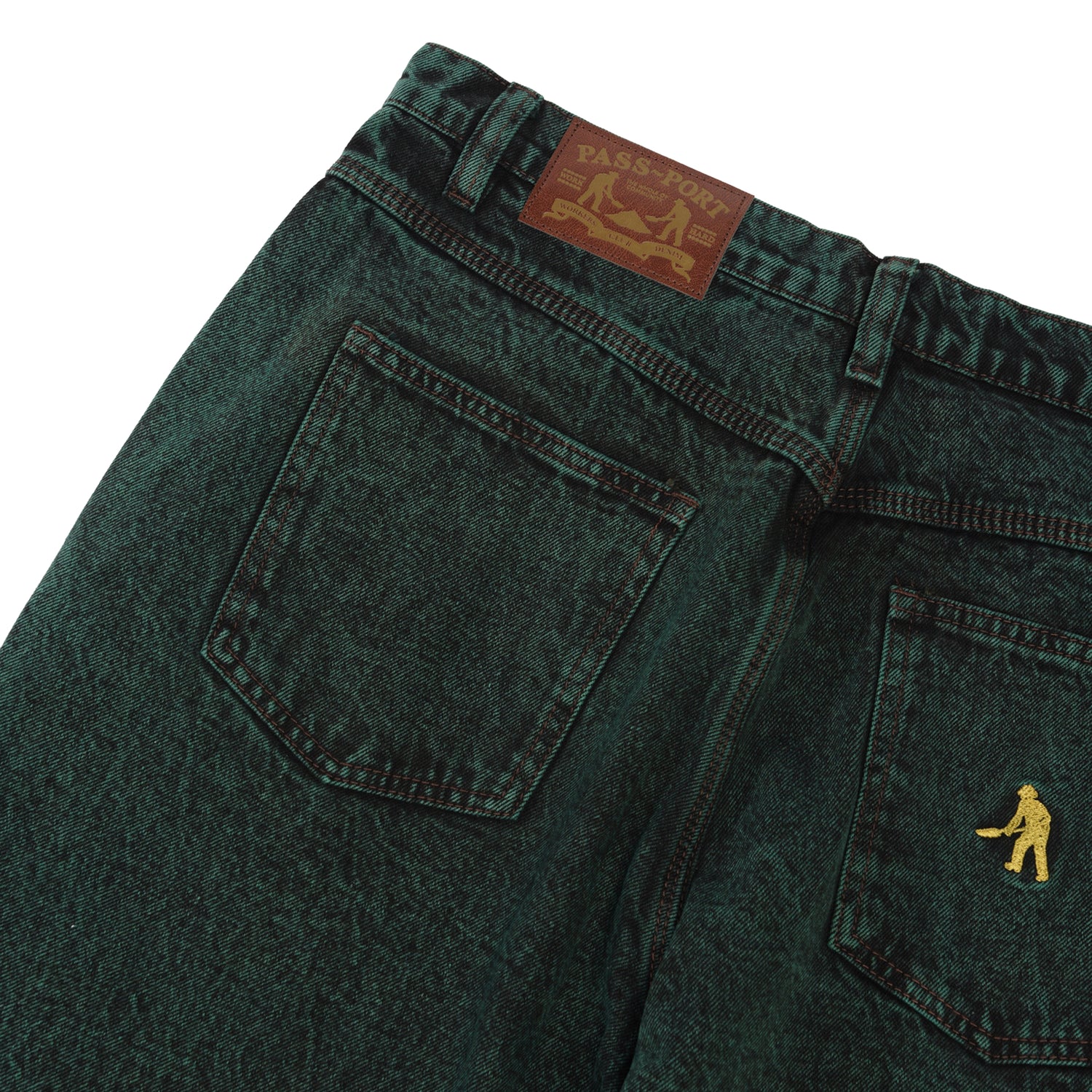 Workers Club Jeans, Dark Green Over-Dye