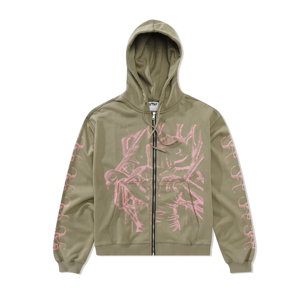 Life is Unfair Burster Zip-Thru Hood, Green