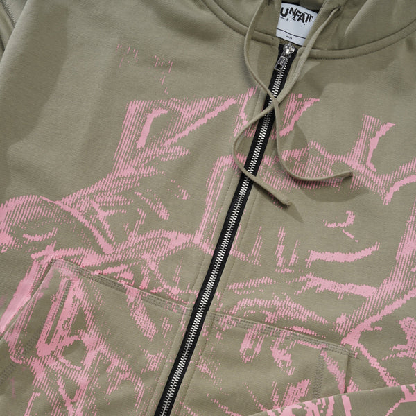 Life is Unfair Burster Zip-Thru Hood, Green