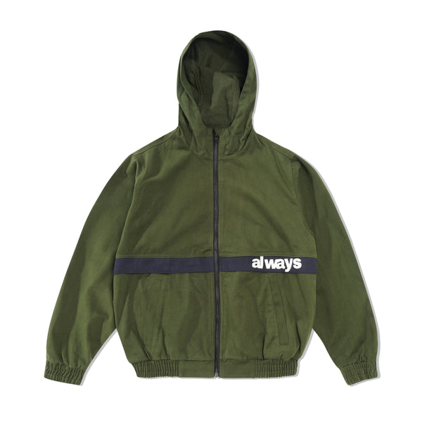 Always Do What You Should Do Two Tone Canvas Bomber Jacket, Green