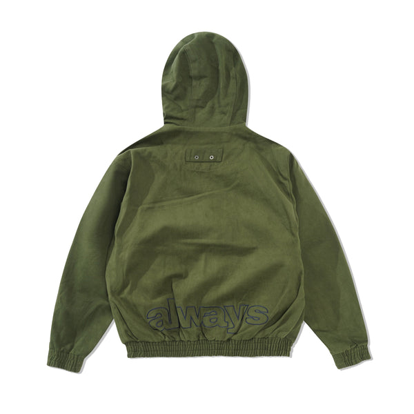 Always Do What You Should Do Two Tone Canvas Bomber Jacket, Green