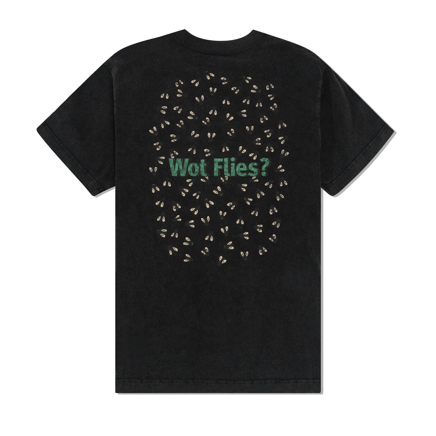 Wot Flies Tee, Black Acid