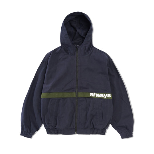 Two Tone Canvas Bomber Jacket, Navy
