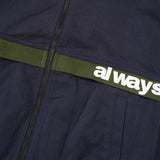 Two Tone Canvas Bomber Jacket, Navy