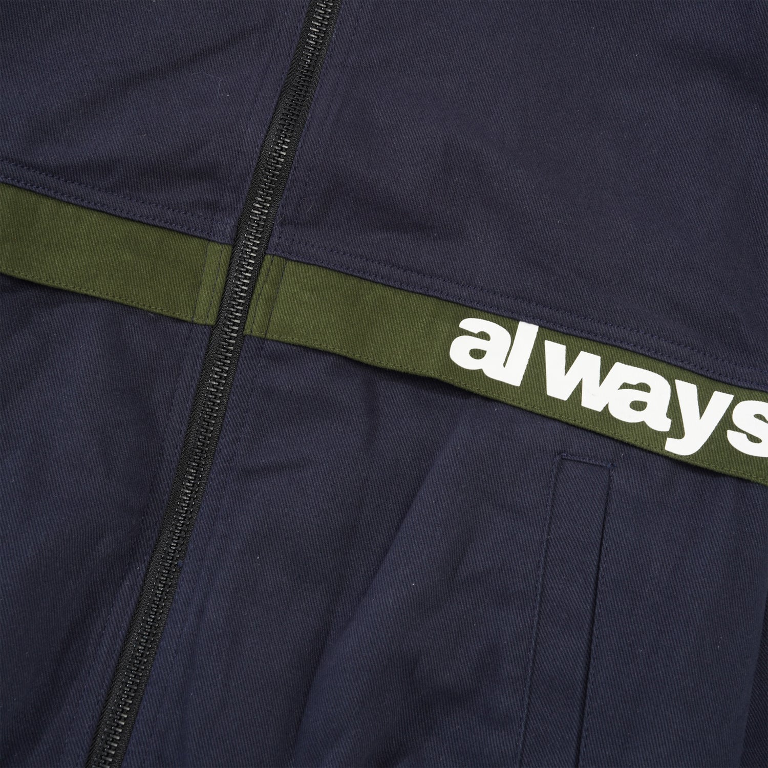 Two Tone Canvas Bomber Jacket, Navy