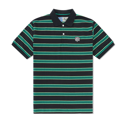 Educated Applique Polo Shirt, Black / Green
