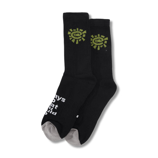 @ Sun Sock, Green / Black