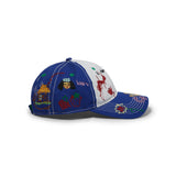 Shoma Mitani Babyeee 6 Panel Hat, White / Blue