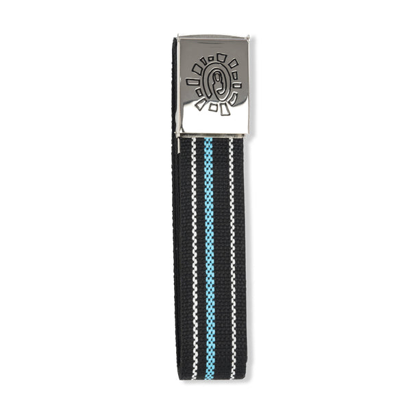 Always Do What You Should Do Canvas Stripe Belt, Black / Blue