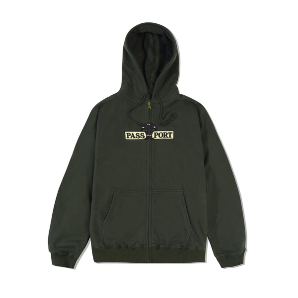 Pass~Port House Plant Organic Zip Hood, Gumnut Green