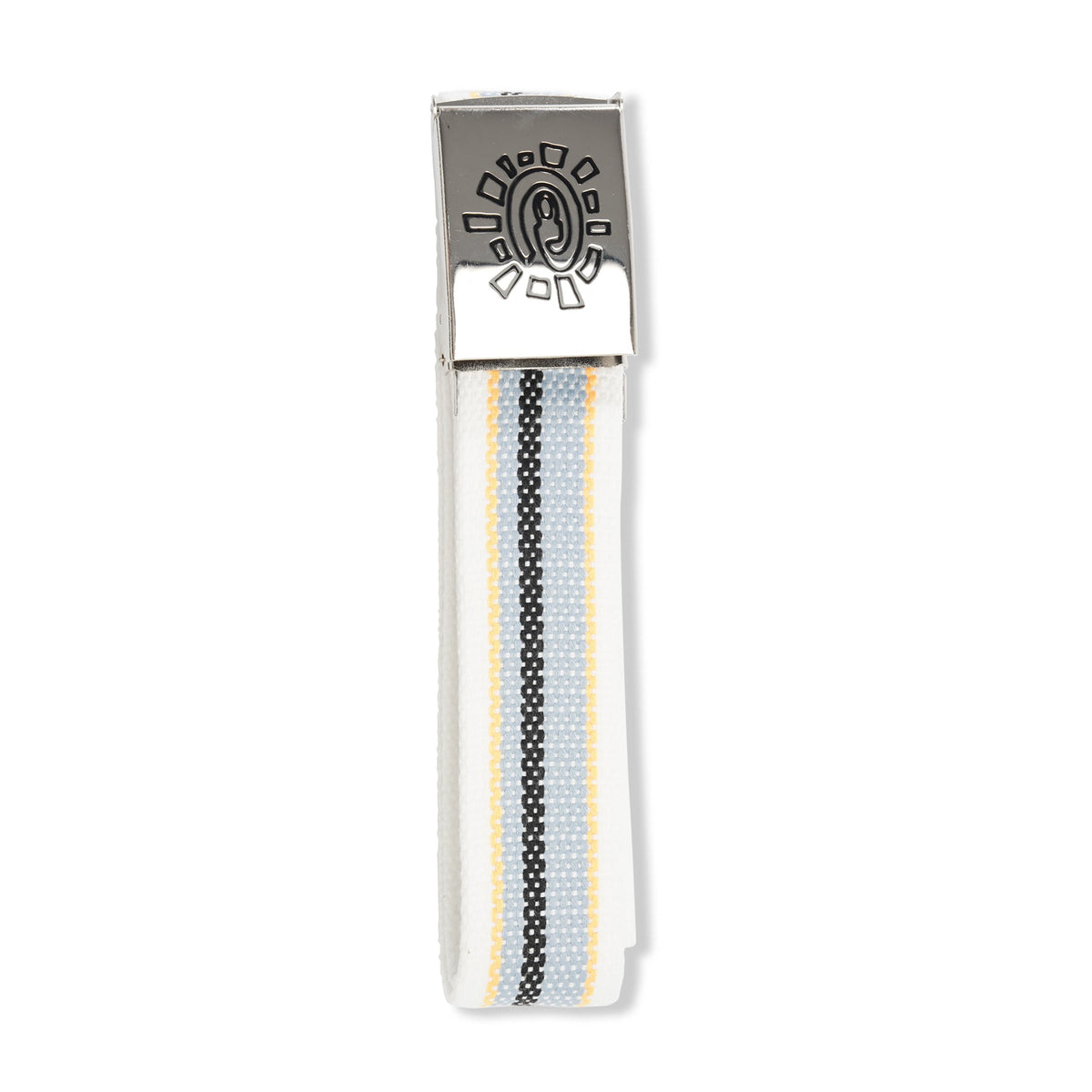 Canvas Stripe Belt, White / Yellow & Black