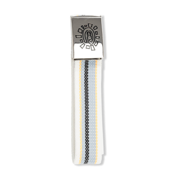 Always Do What You Should Do Canvas Stripe Belt, White / Yellow & Black