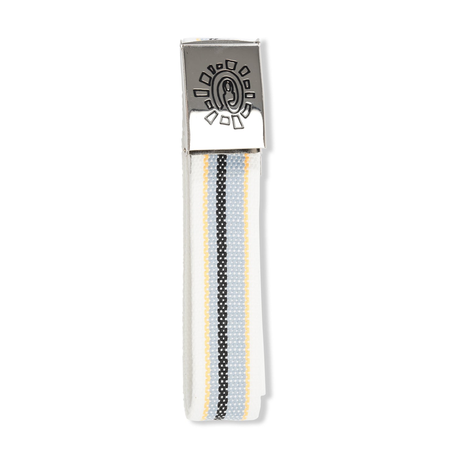 Canvas Stripe Belt, White / Yellow & Black