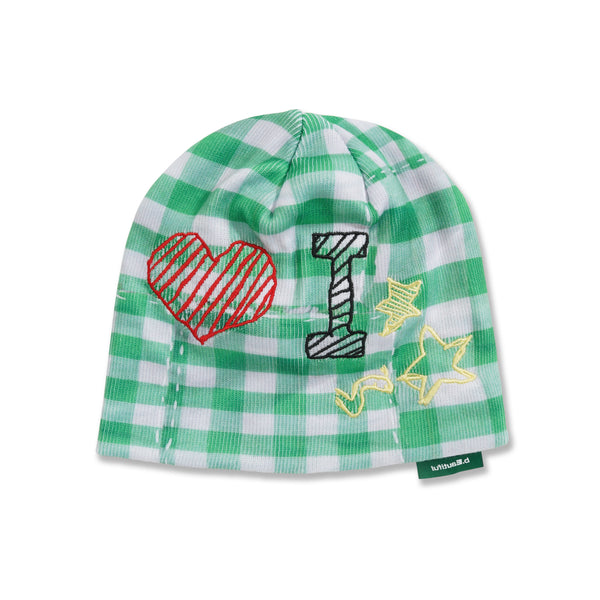 b.Eautiful Shoma Mitani I <3 b.E Beanie, Green Checker