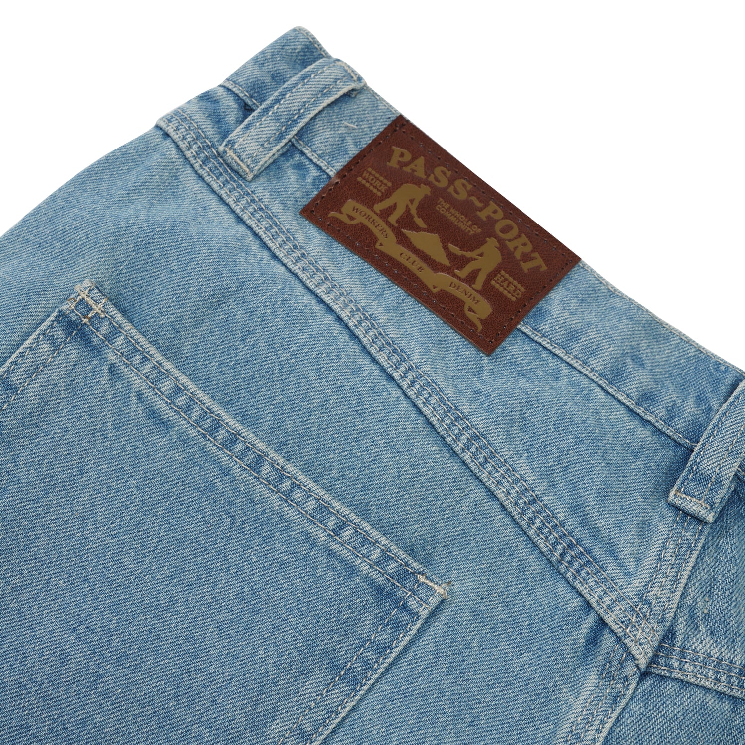 Workers Club Jean Shorts, Washed Light Indigo