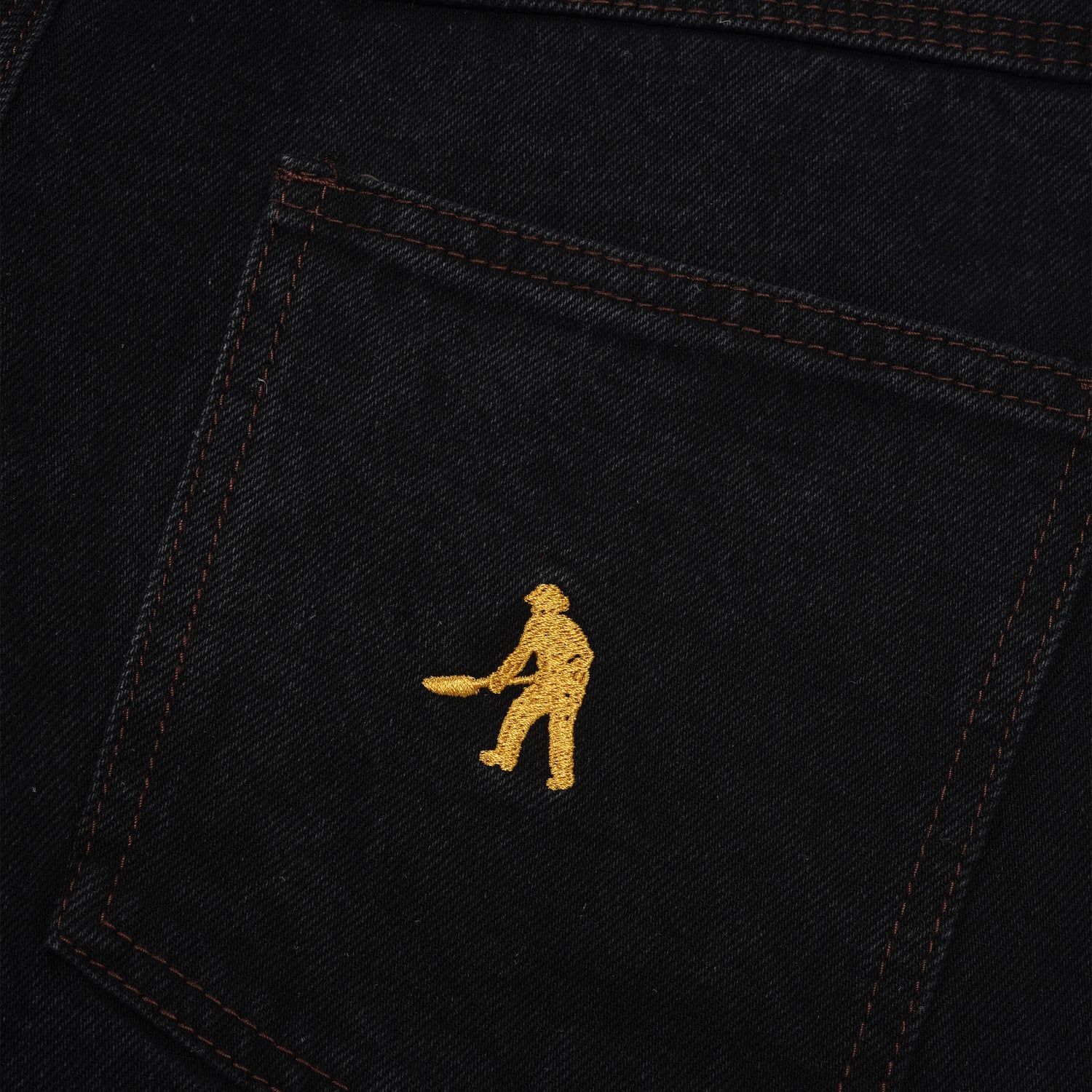 Workers Club Jean Shorts, Washed Black