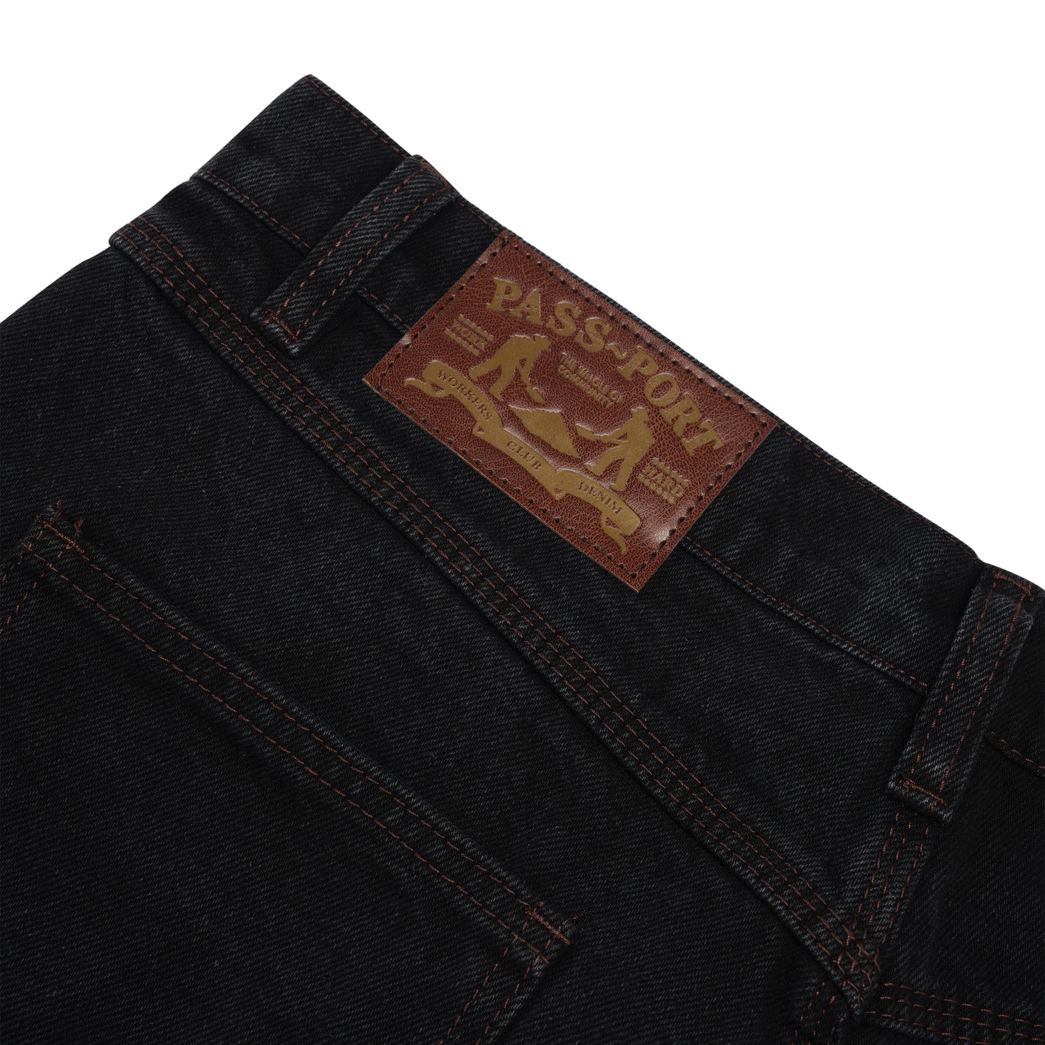 Workers Club Jean Shorts, Washed Black