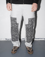 Leopard Double Knee Sweatpants, Grey