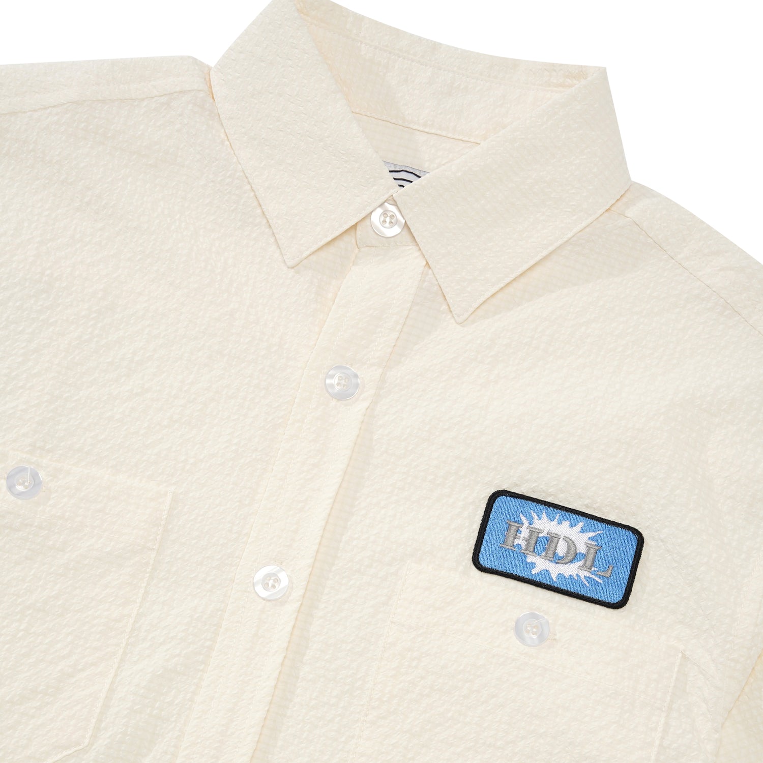 Hoddle Seersucker S/S Shirt, White