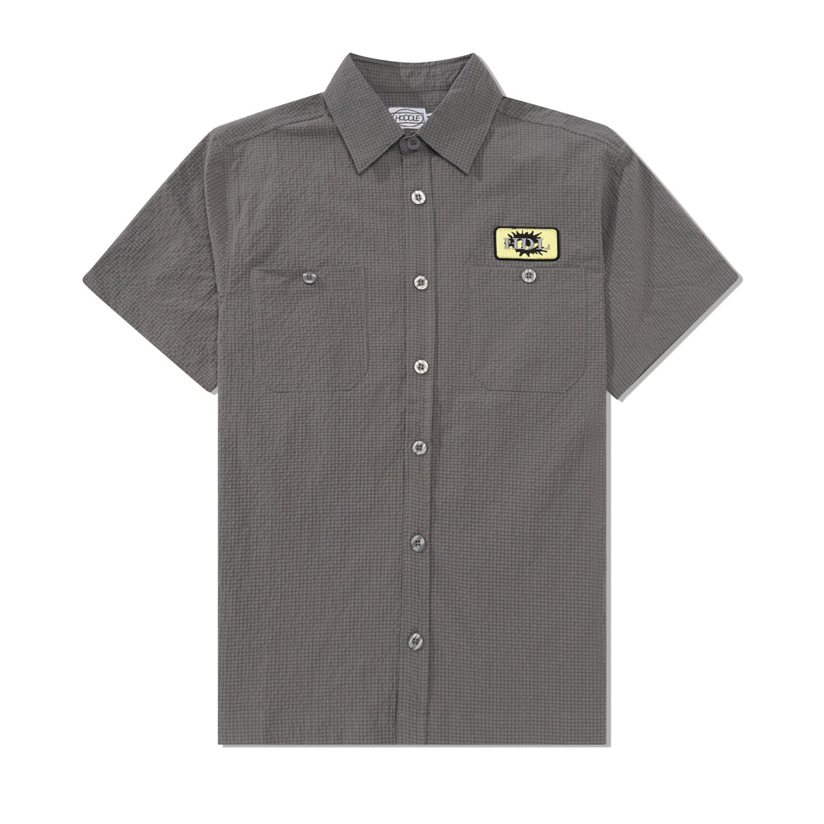 Hoddle Seersucker S/S Shirt, Grey