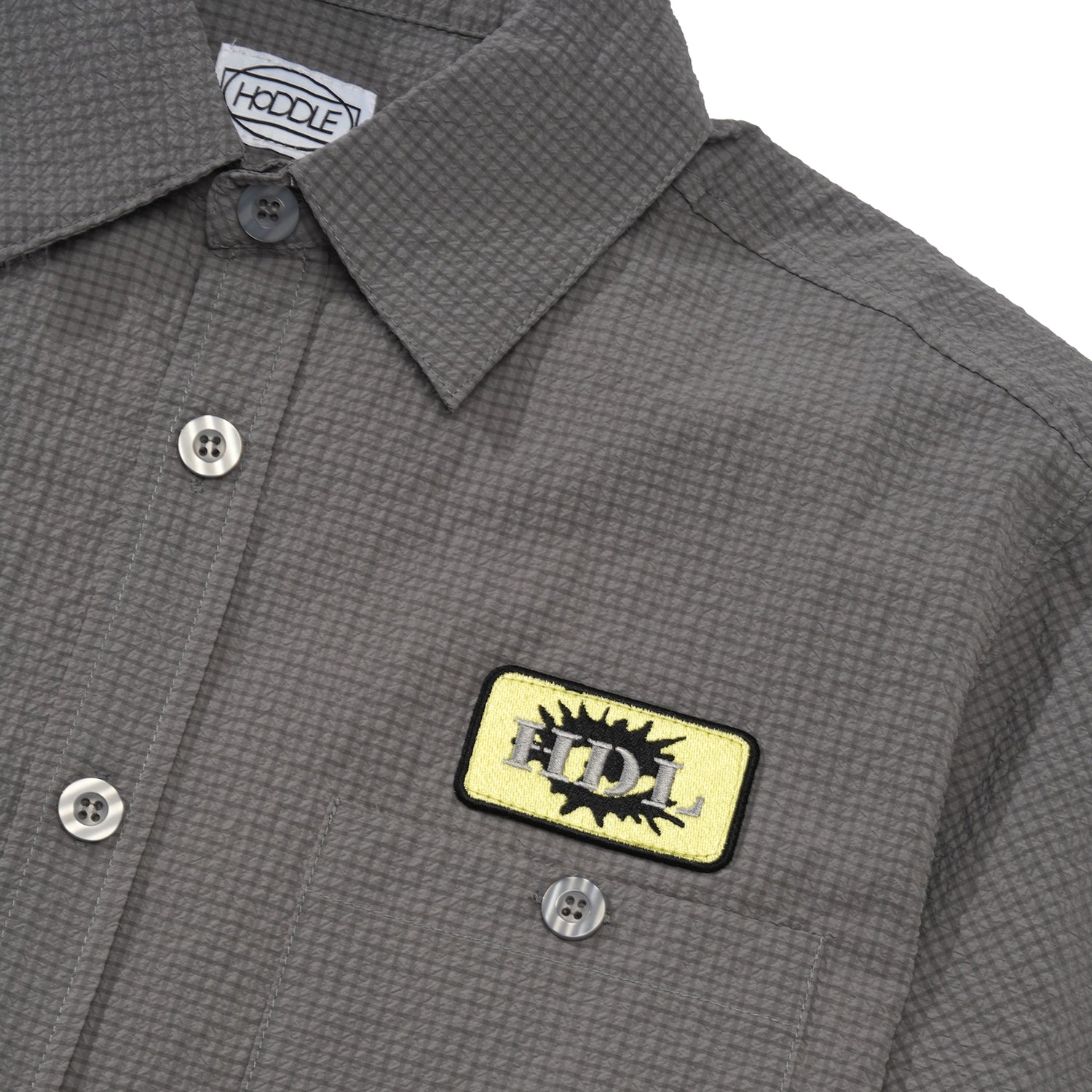 Hoddle Seersucker S/S Shirt, Grey