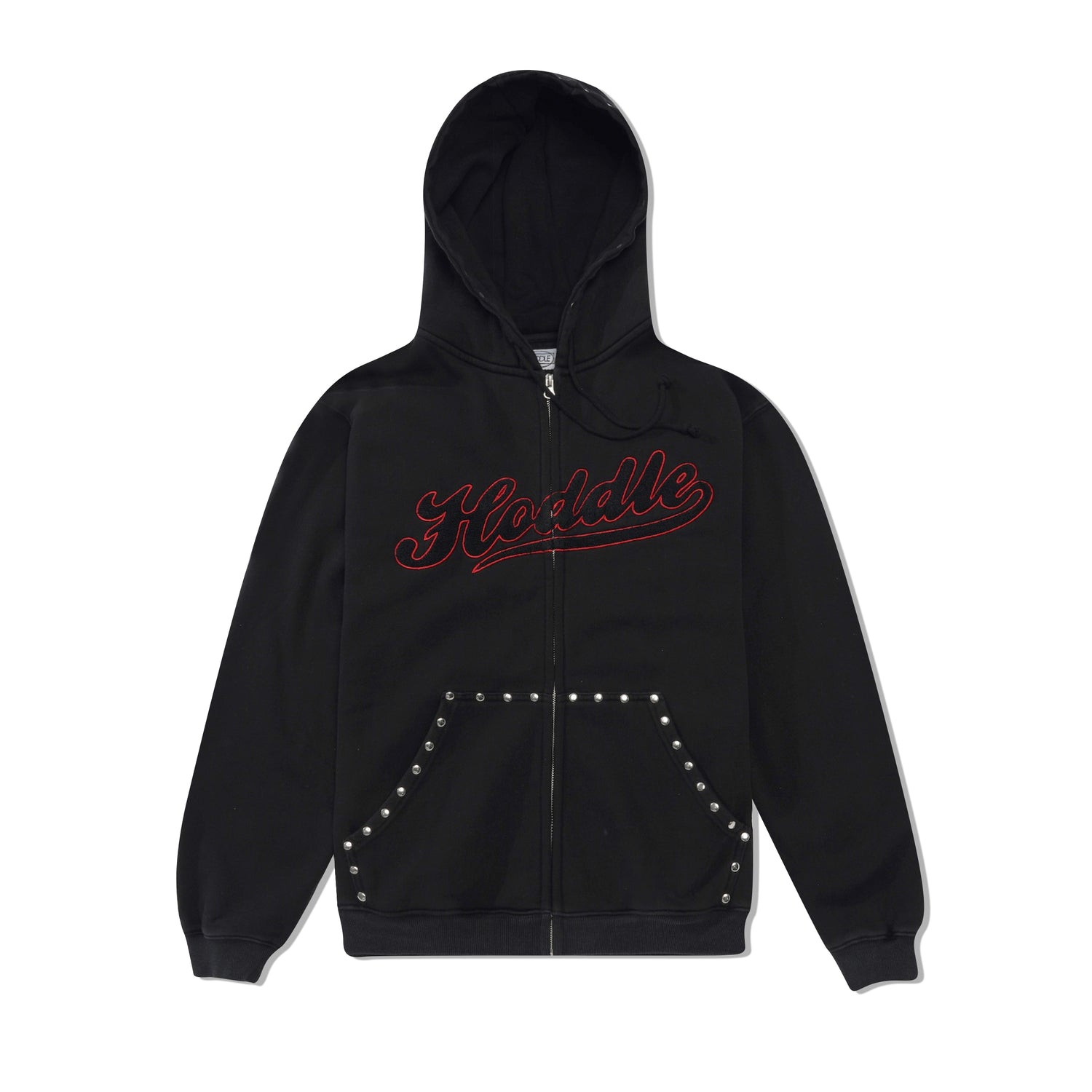 Hoddle Intarsia Script Pullover Hood, Black