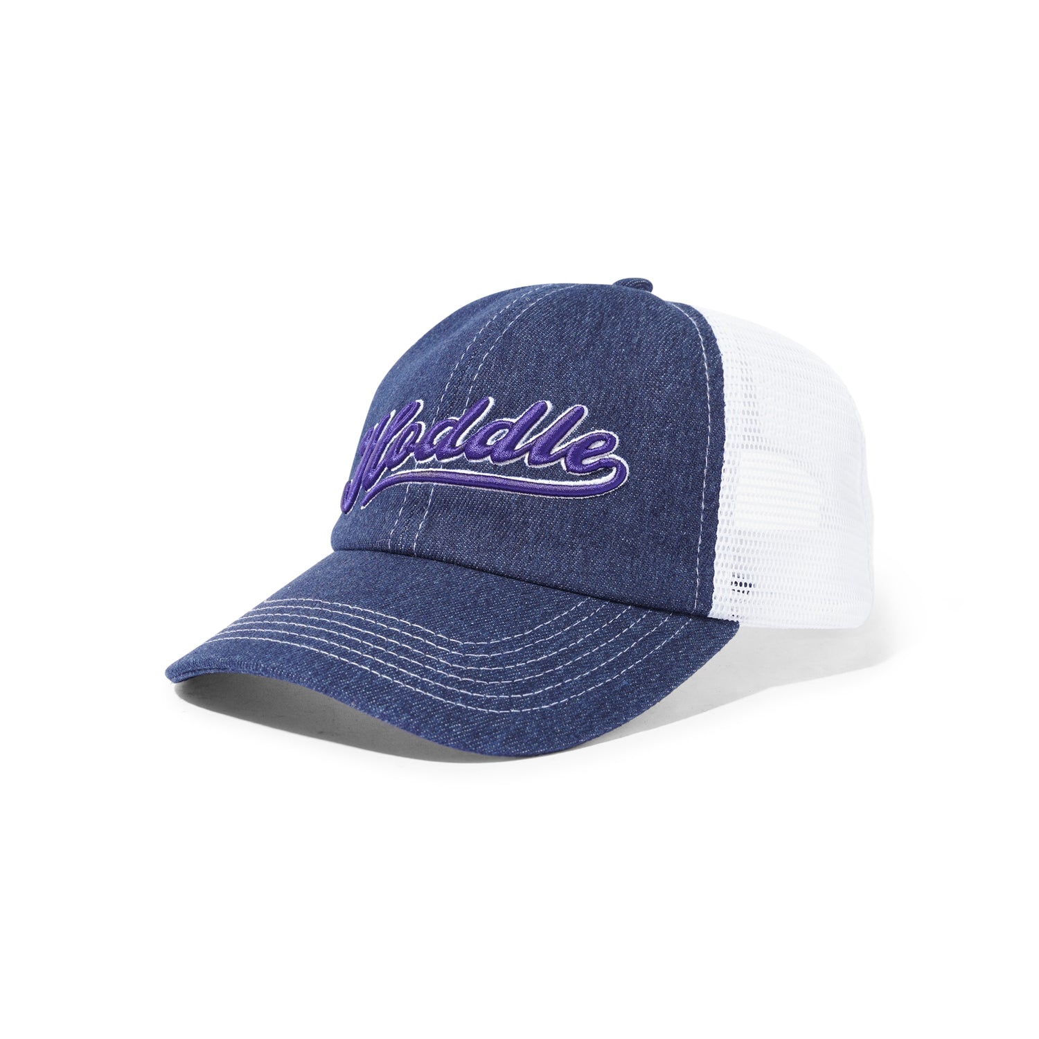 Hoddle Intarsia Trucker Cap, Indigo