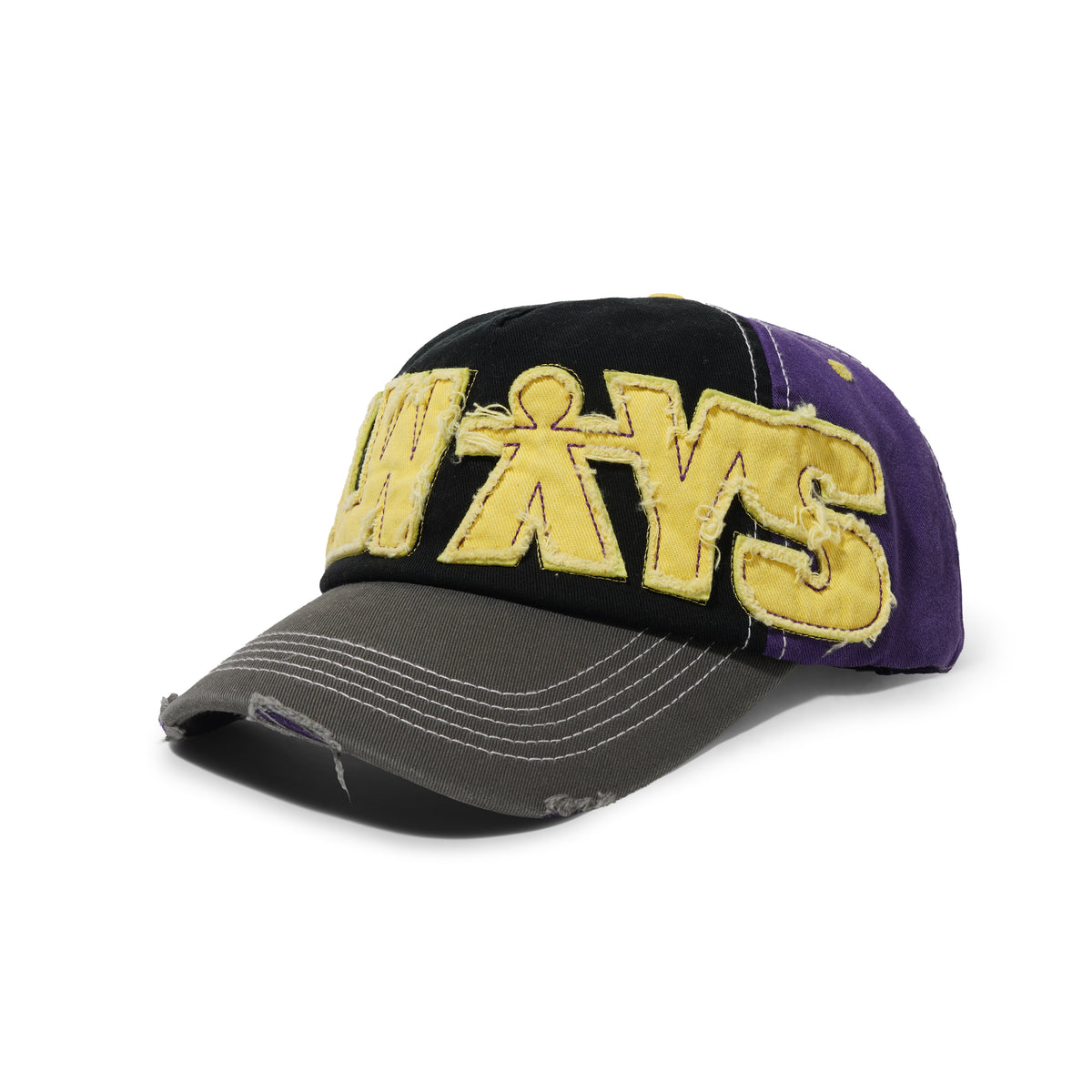 5-Panel Human Logo Cap, Purple / Black & Yellow, Purple/Black/Yellow