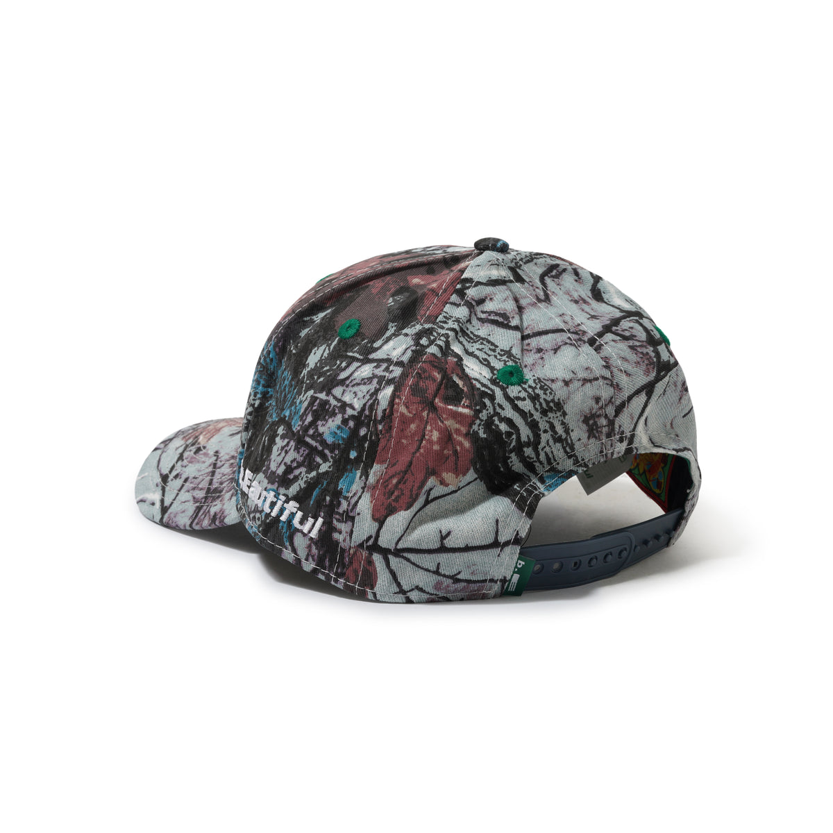 b.E Hat, Stone Blue Real Camo / White