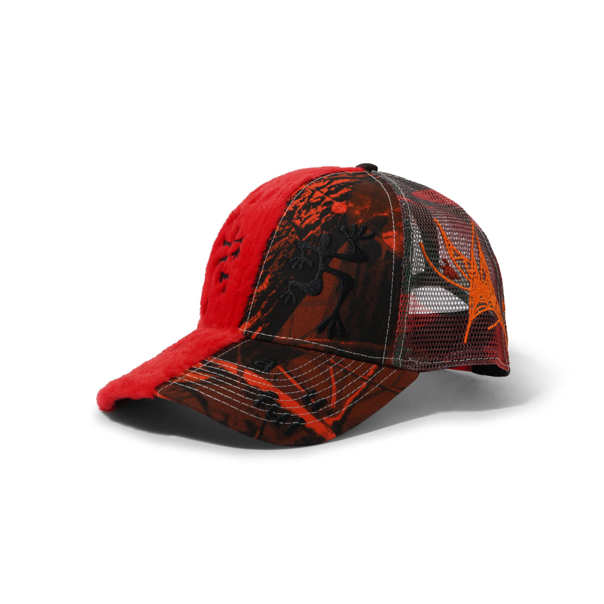 Biyu Hat, Red Plush / Fire Camo