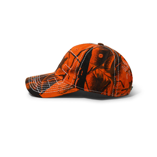 b.Eautiful Vapor Low Profile Hat, Orange Camo / White