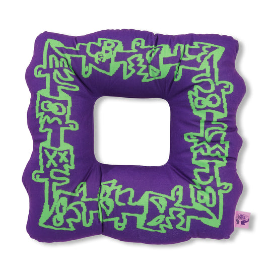 Logo Plush Cushion, Purple