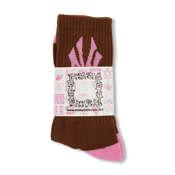 Slinky More Is More Socks, Brown / Pink