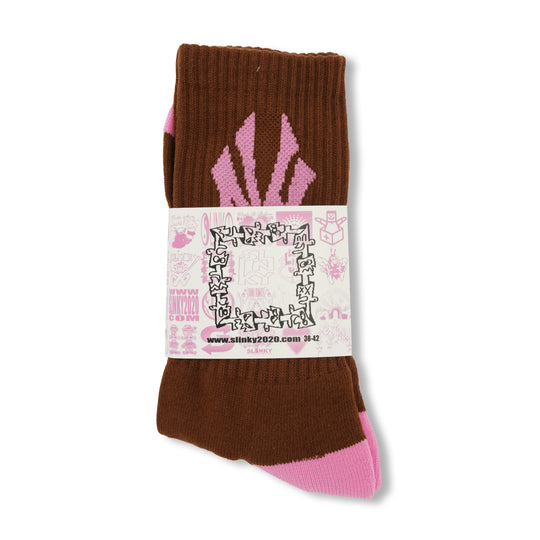 More Is More Socks, Brown / Pink