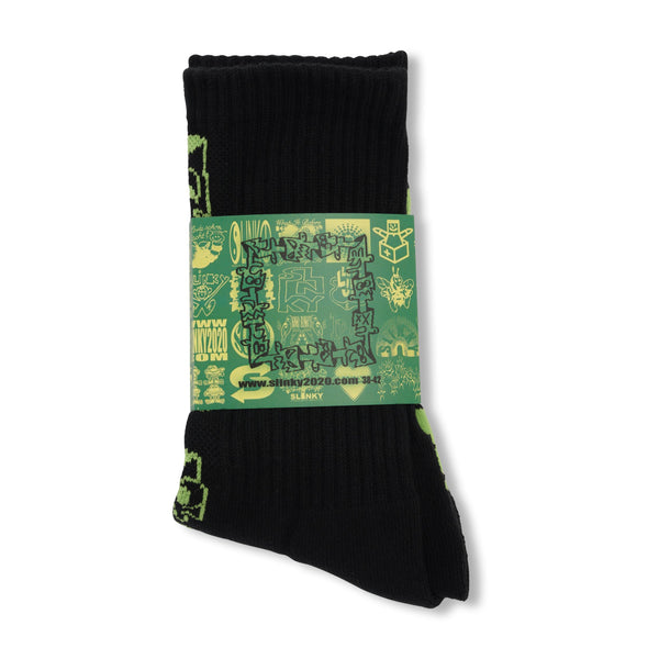 Slinky Moodswings Socks, Black / Green