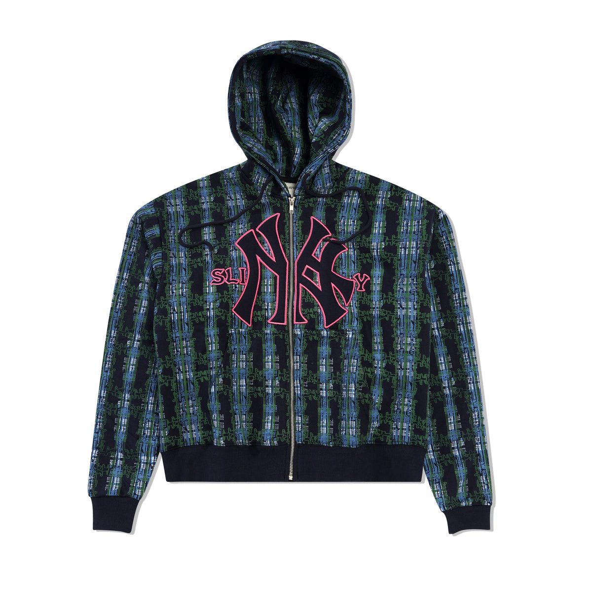 Yankees Bootleg Zip-Thru Pullover Hood, Navy