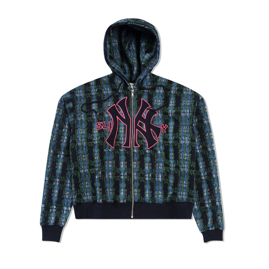 Yankees Bootleg Zip-Thru Pullover Hood, Navy