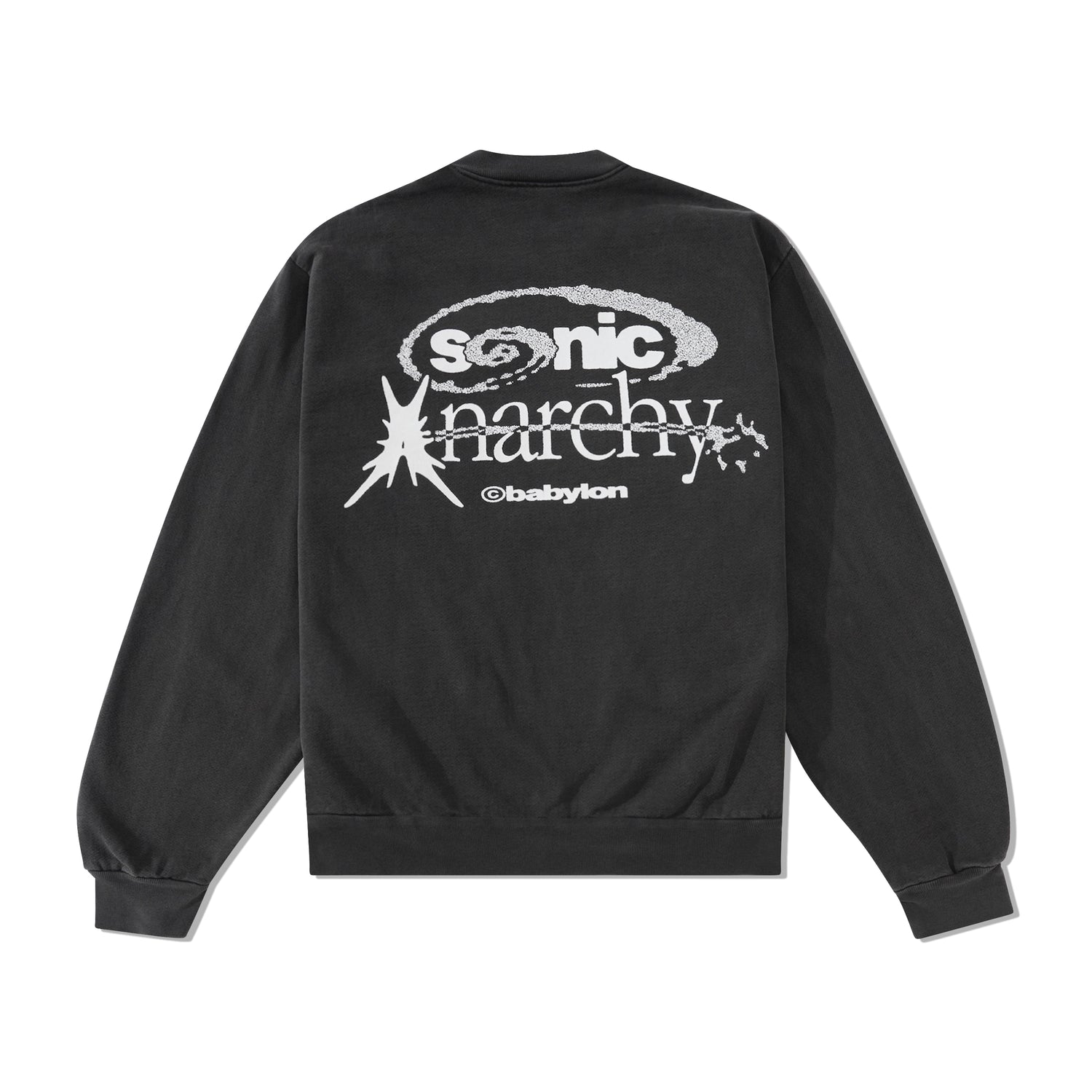 Sonic Anarchy Crewneck, Washed Black