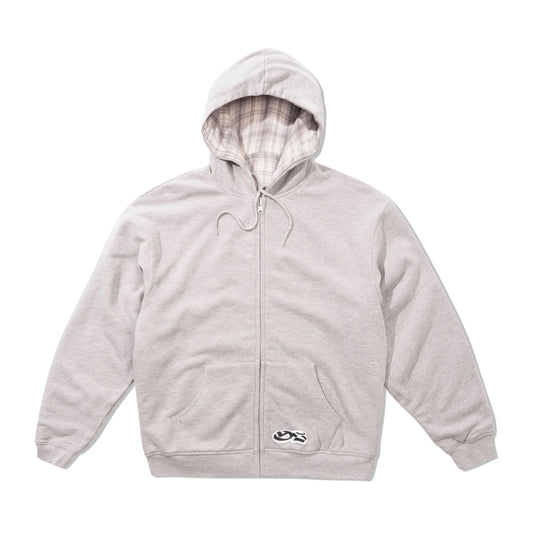 Reversible Zip-Thru Pullover Hood, Grey / Stone